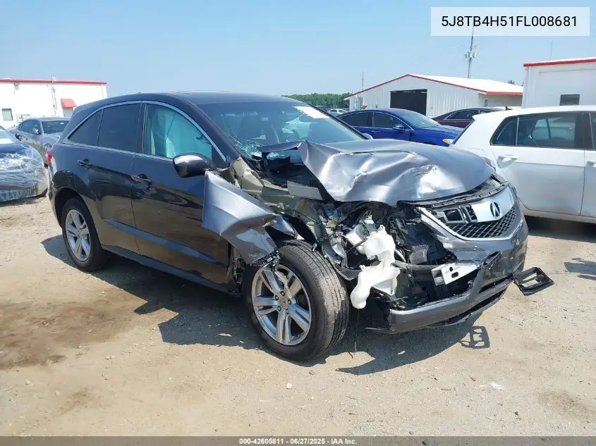 2015 Acura Rdx VIN: 5J8TB4H51FL008681 Lot: 42605811