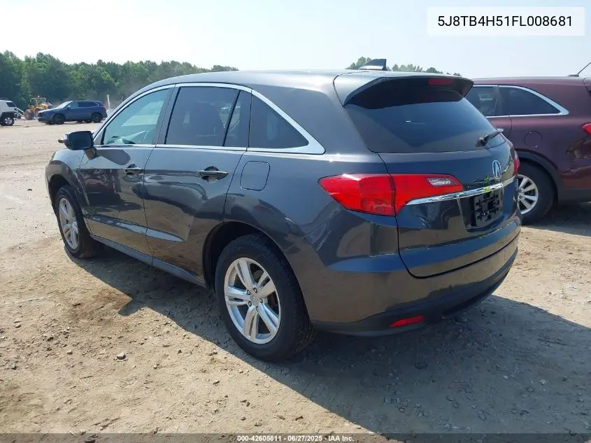2015 Acura Rdx VIN: 5J8TB4H51FL008681 Lot: 42605811