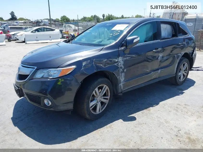 2015 Acura Rdx VIN: 5J8TB3H56FL012400 Lot: 42620047