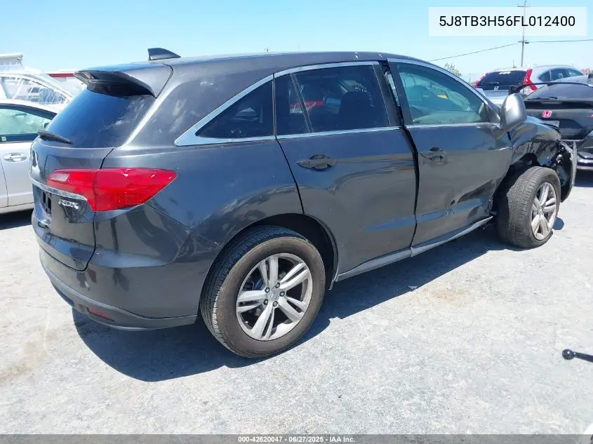 2015 Acura Rdx VIN: 5J8TB3H56FL012400 Lot: 42620047