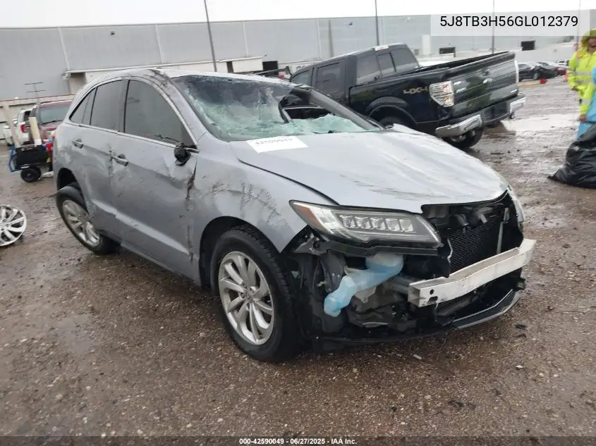 2016 Acura Rdx Technology Acurawatch Plus Packages/Technology Package VIN: 5J8TB3H56GL012379 Lot: 42590049
