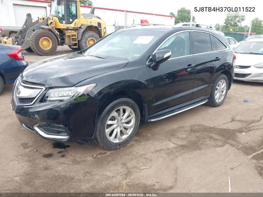 2016 Acura Rdx Acurawatch Plus Package VIN: 5J8TB4H37GL011522 Lot: 42597064