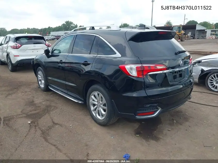 2016 Acura Rdx Acurawatch Plus Package VIN: 5J8TB4H37GL011522 Lot: 42597064