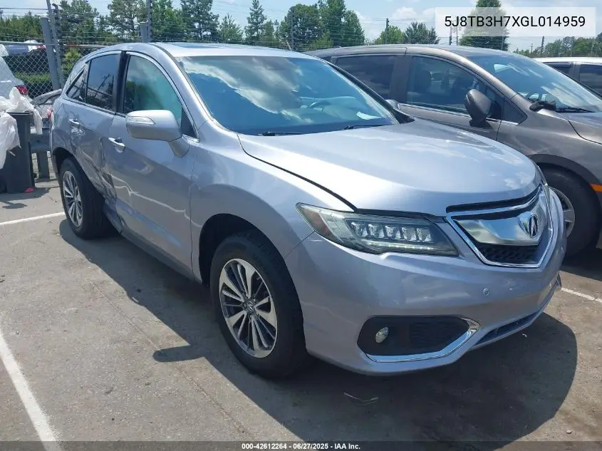 2016 Acura Rdx Advance Package VIN: 5J8TB3H7XGL014959 Lot: 42612264