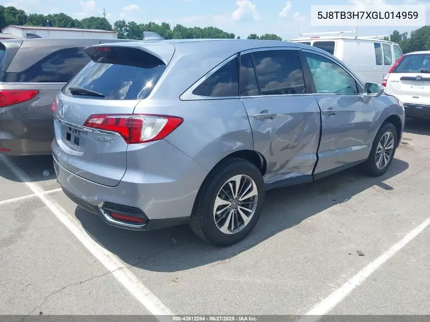 2016 Acura Rdx Advance Package VIN: 5J8TB3H7XGL014959 Lot: 42612264