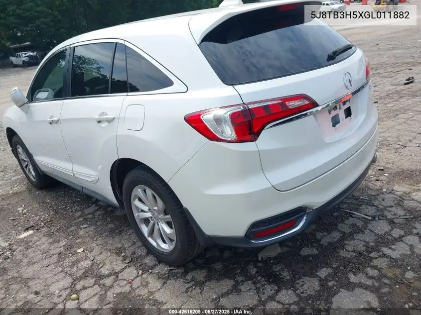 2016 Acura Rdx Technology Acurawatch Plus Packages/Technology Package VIN: 5J8TB3H5XGL011882 Lot: 42616205