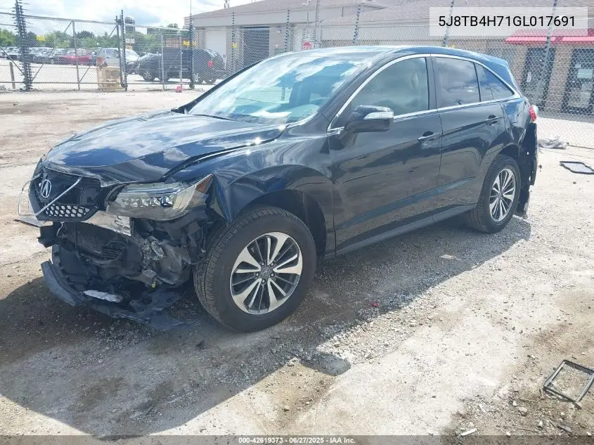 2016 Acura Rdx Advance Package VIN: 5J8TB4H71GL017691 Lot: 42619373
