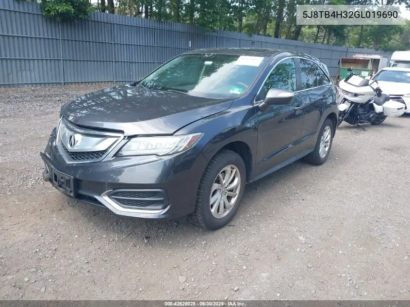 2016 Acura Rdx Acurawatch Plus Package VIN: 5J8TB4H32GL019690 Lot: 42628028