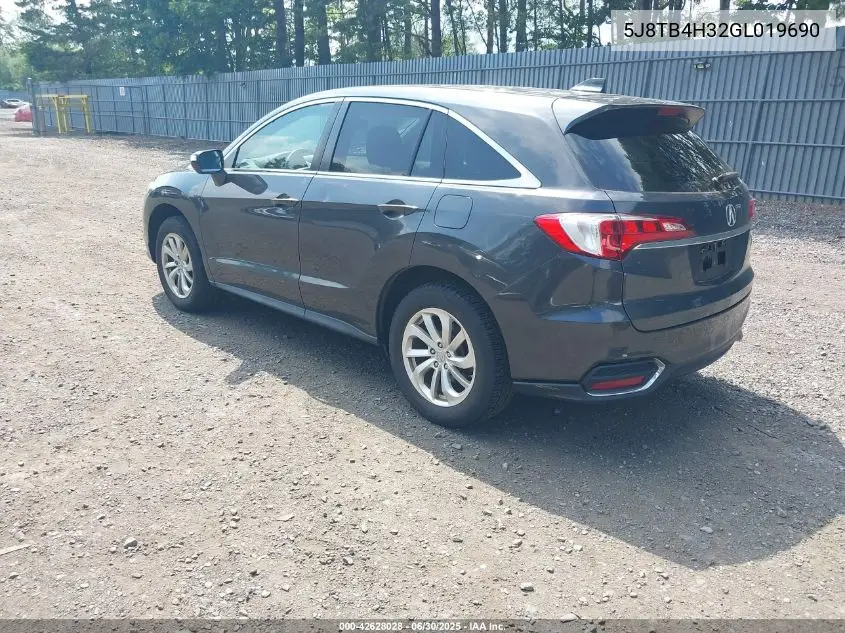 2016 Acura Rdx Acurawatch Plus Package VIN: 5J8TB4H32GL019690 Lot: 42628028