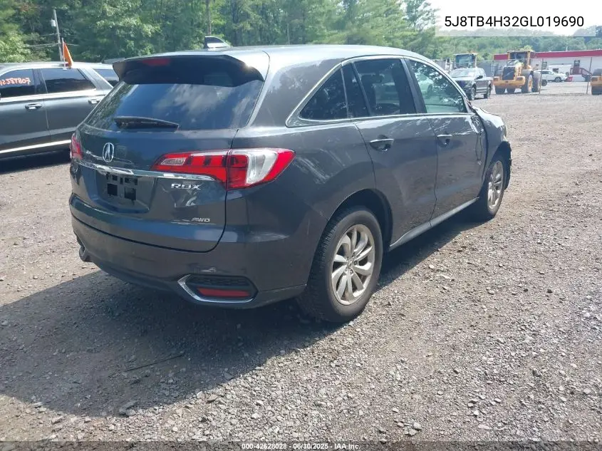 2016 Acura Rdx Acurawatch Plus Package VIN: 5J8TB4H32GL019690 Lot: 42628028