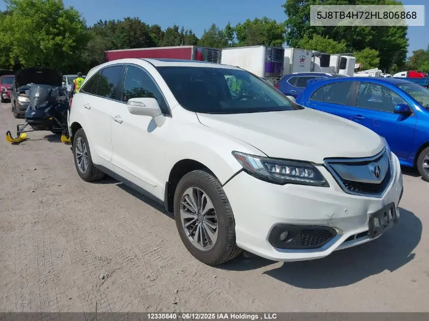 2017 Acura Rdx Advance VIN: 5J8TB4H72HL806868 Lot: 12338840