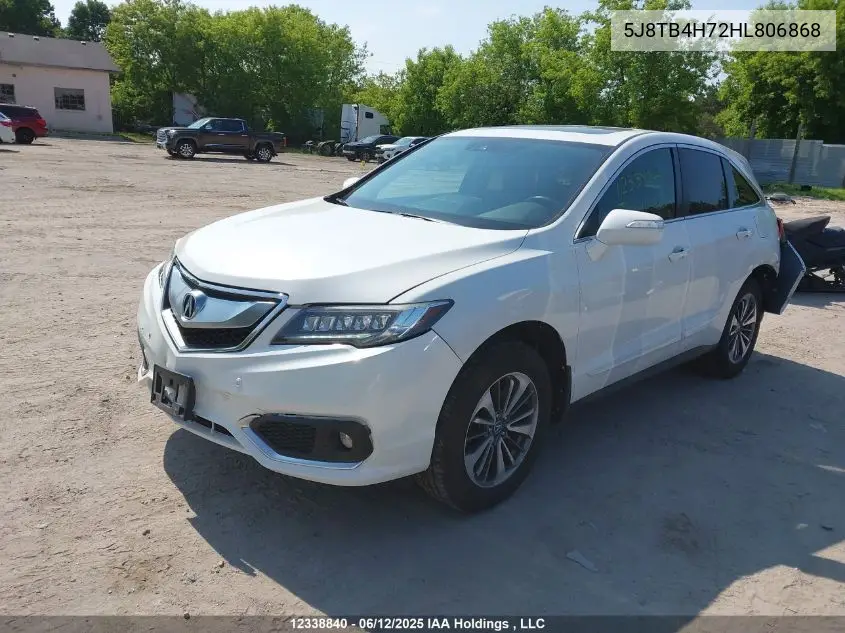 2017 Acura Rdx Advance VIN: 5J8TB4H72HL806868 Lot: 12338840