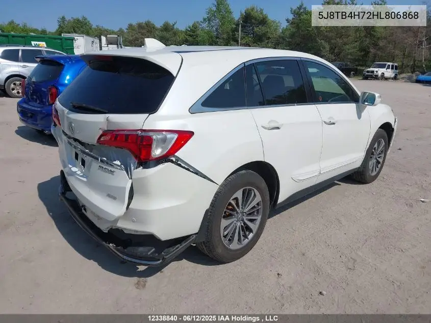 2017 Acura Rdx Advance VIN: 5J8TB4H72HL806868 Lot: 12338840