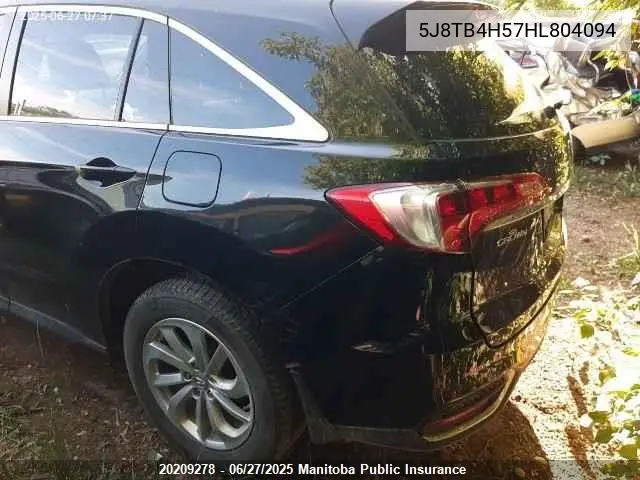 2017 Acura Rdx VIN: 5J8TB4H57HL804094 Lot: 20209278