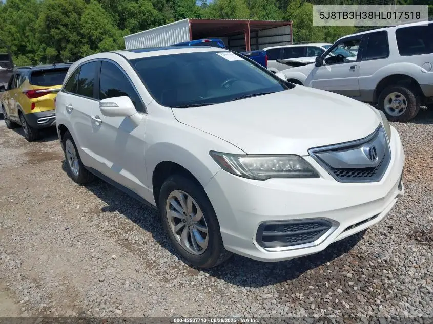2017 Acura Rdx Acurawatch Plus Package VIN: 5J8TB3H38HL017518 Lot: 42507710