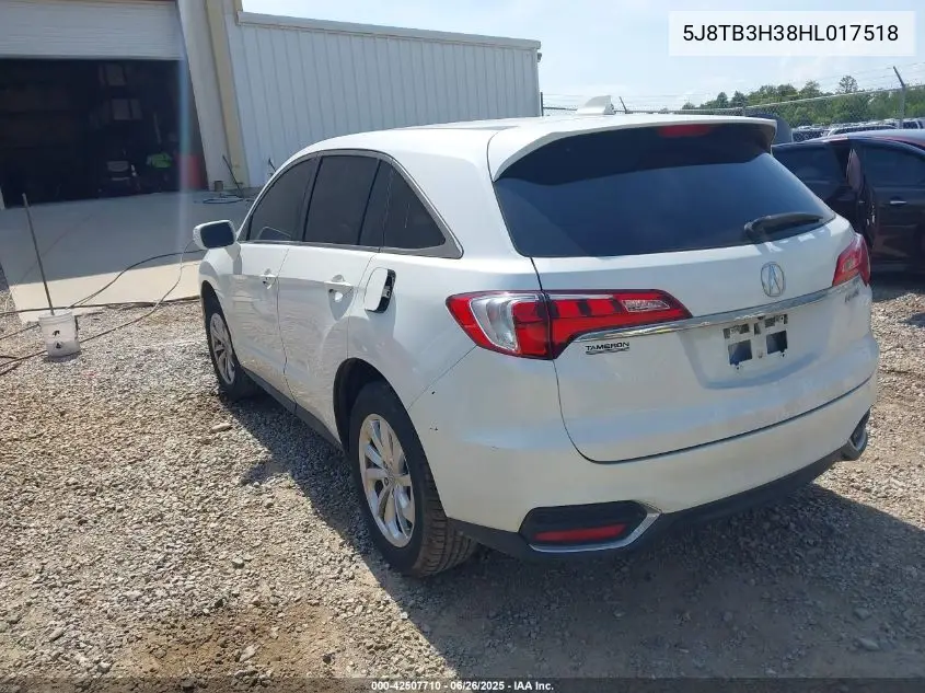 2017 Acura Rdx Acurawatch Plus Package VIN: 5J8TB3H38HL017518 Lot: 42507710