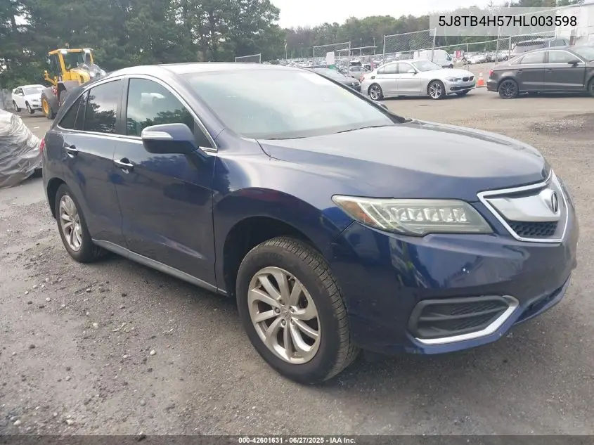 2017 Acura Rdx Technology Acurawatch Plus Packages/W/Technology Package VIN: 5J8TB4H57HL003598 Lot: 42601631