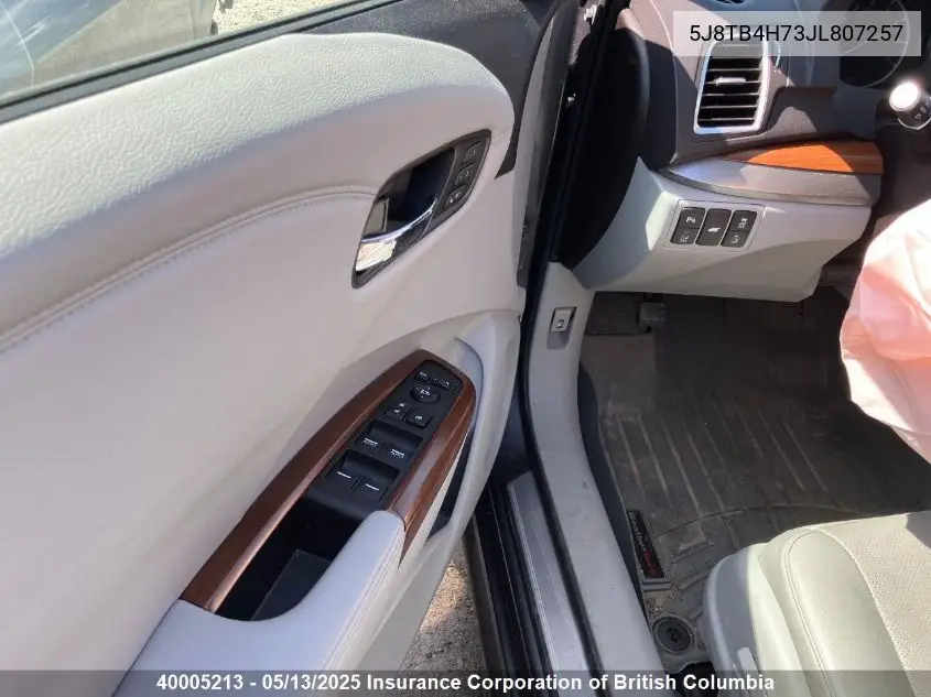 2018 Acura Rdx VIN: 5J8TB4H73JL807257 Lot: 40005213