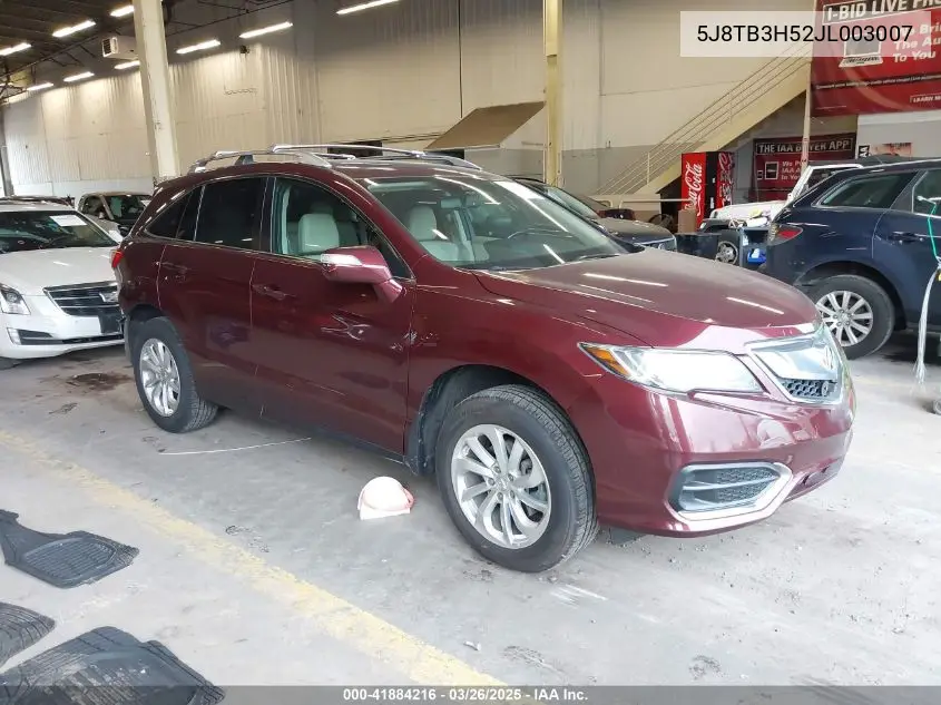 2018 Acura Rdx Technology Acurawatch Plus Packages/Technology Package VIN: 5J8TB3H52JL003007 Lot: 41884216