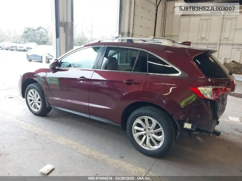 2018 Acura Rdx Technology Acurawatch Plus Packages/Technology Package VIN: 5J8TB3H52JL003007 Lot: 41884216