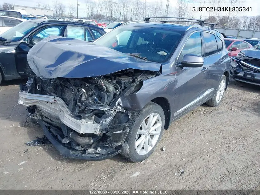 2019 Acura Rdx VIN: 5J8TC2H34KL805341 Lot: 12278069