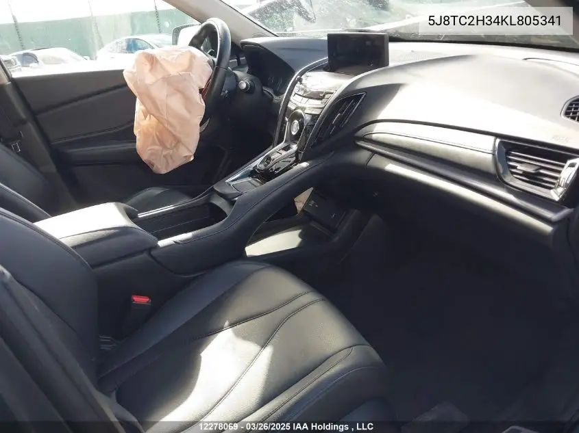 2019 Acura Rdx VIN: 5J8TC2H34KL805341 Lot: 12278069