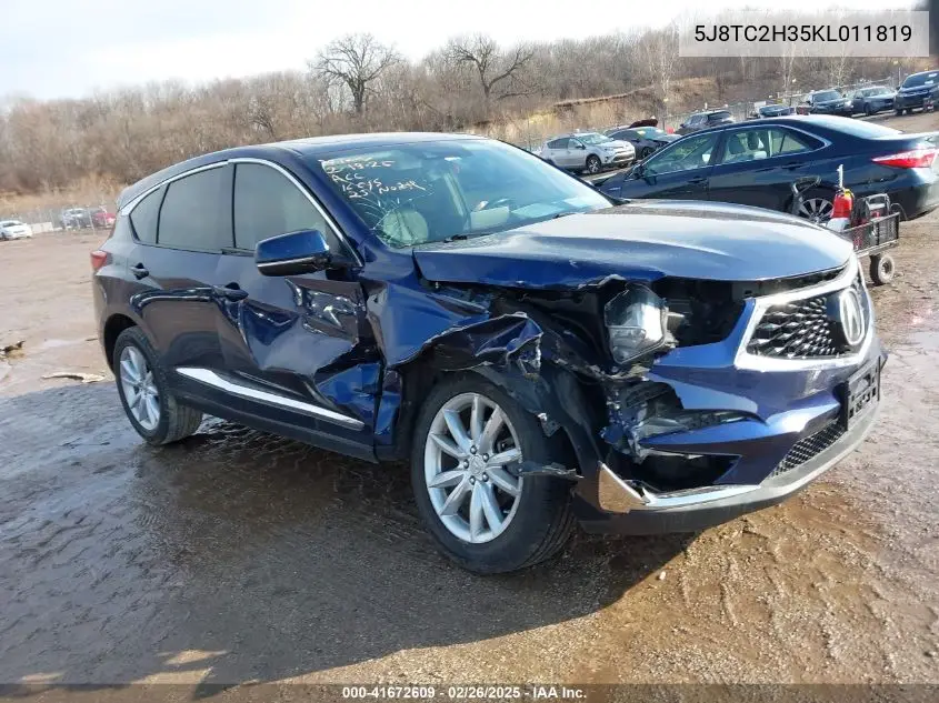 2019 Acura Rdx Standard VIN: 5J8TC2H35KL011819 Lot: 41672609