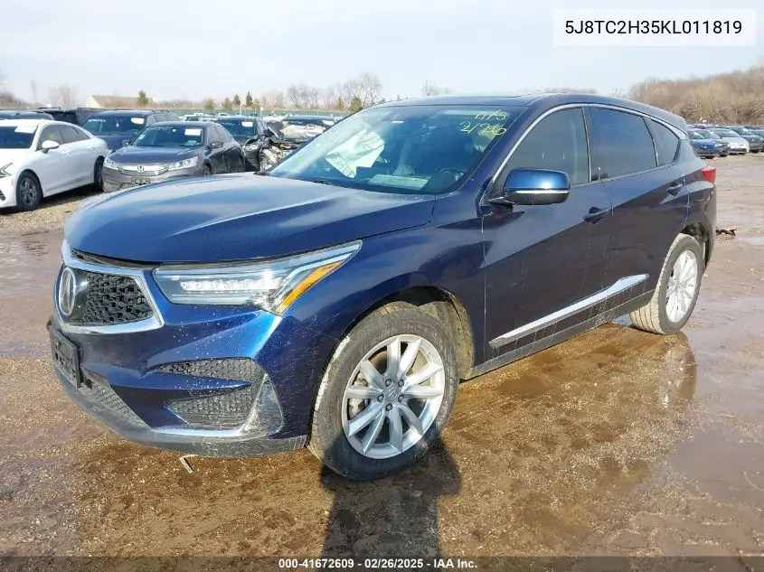 2019 Acura Rdx Standard VIN: 5J8TC2H35KL011819 Lot: 41672609