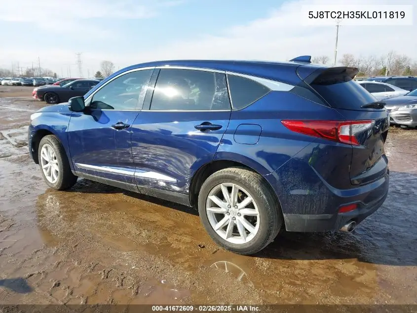 2019 Acura Rdx Standard VIN: 5J8TC2H35KL011819 Lot: 41672609