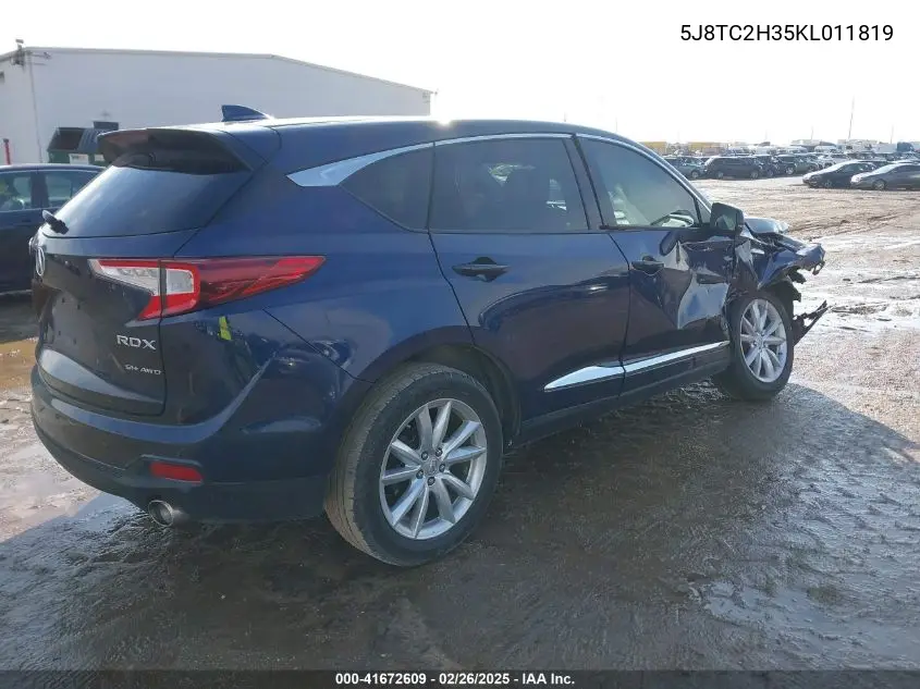 2019 Acura Rdx Standard VIN: 5J8TC2H35KL011819 Lot: 41672609