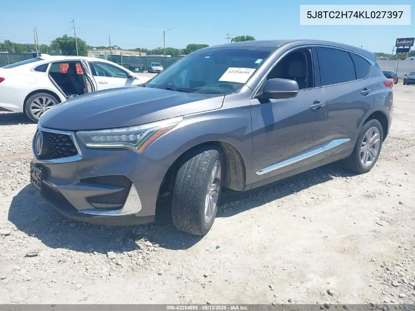 2019 Acura Rdx Advance Package VIN: 5J8TC2H74KL027397 Lot: 42254695