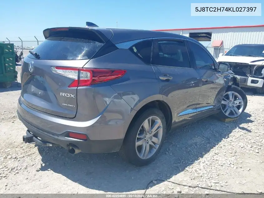 2019 Acura Rdx Advance Package VIN: 5J8TC2H74KL027397 Lot: 42254695