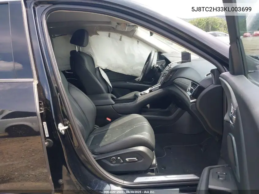 2019 Acura Rdx Standard VIN: 5J8TC2H33KL003699 Lot: 42612503