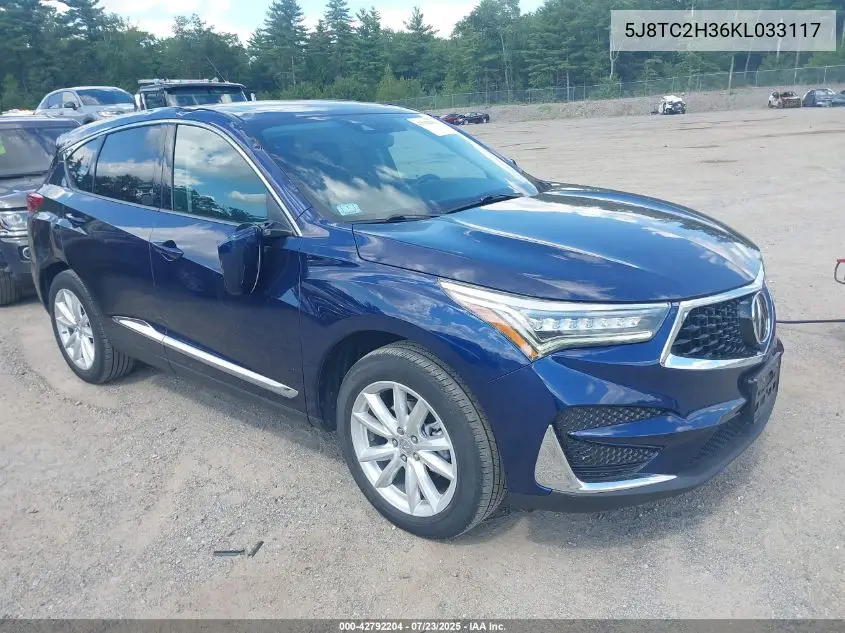 2019 Acura Rdx Standard VIN: 5J8TC2H36KL033117 Lot: 42792204