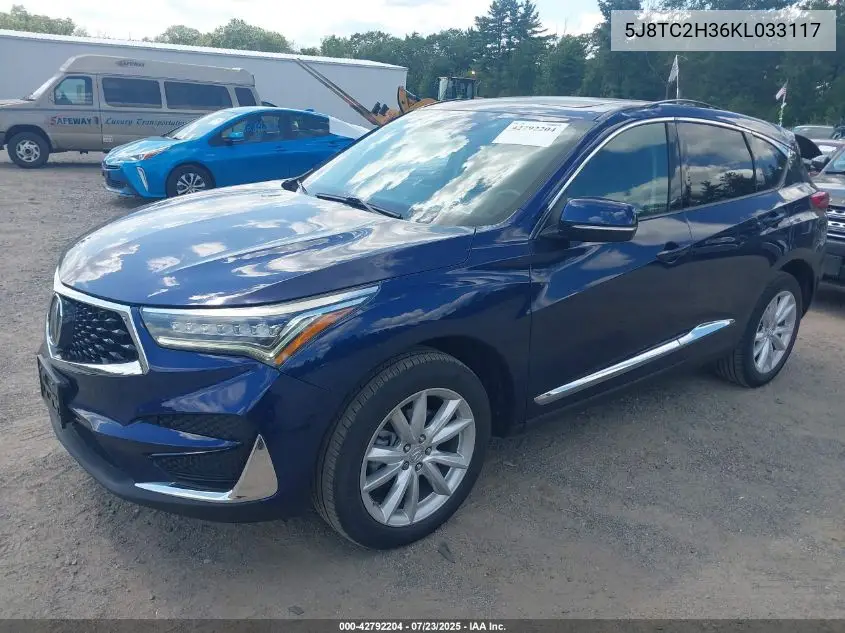2019 Acura Rdx Standard VIN: 5J8TC2H36KL033117 Lot: 42792204