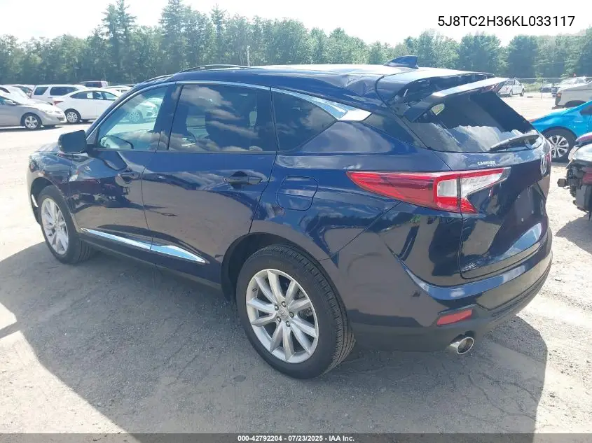 2019 Acura Rdx Standard VIN: 5J8TC2H36KL033117 Lot: 42792204