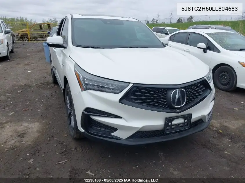 2020 Acura Rdx A-Spec VIN: 5J8TC2H60LL804683 Lot: 12298188