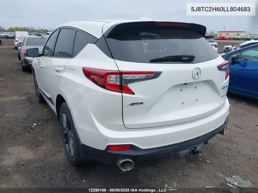 2020 Acura Rdx A-Spec VIN: 5J8TC2H60LL804683 Lot: 12298188