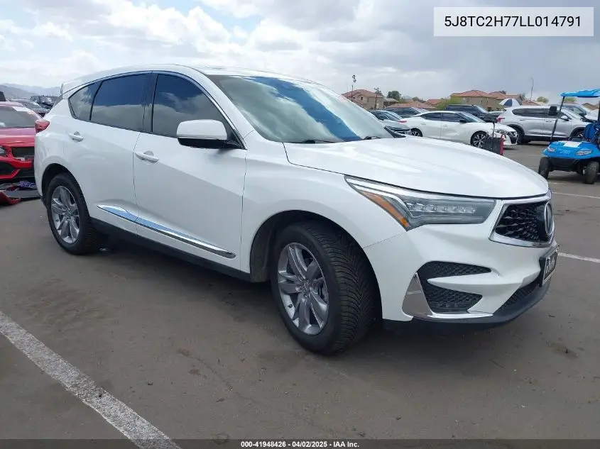 2020 Acura Rdx Advance Package VIN: 5J8TC2H77LL014791 Lot: 41948426