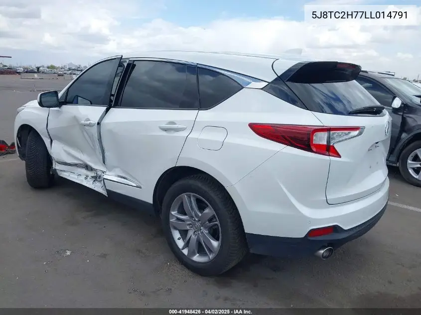 2020 Acura Rdx Advance Package VIN: 5J8TC2H77LL014791 Lot: 41948426
