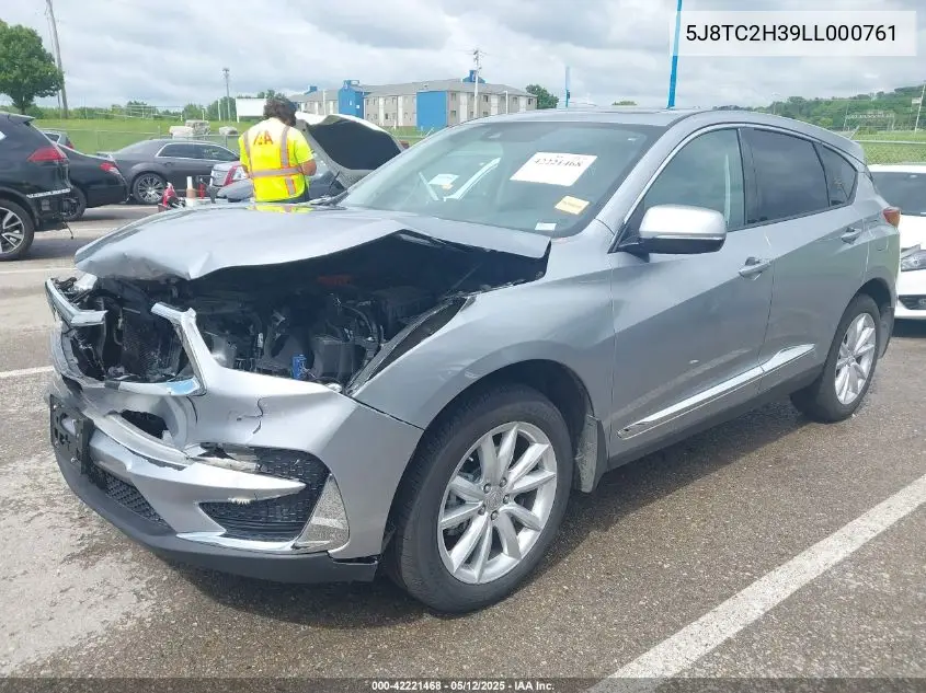 2020 Acura Rdx Standard VIN: 5J8TC2H39LL000761 Lot: 42221468