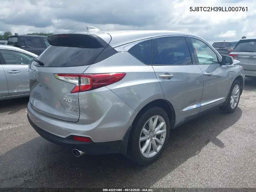 2020 Acura Rdx Standard VIN: 5J8TC2H39LL000761 Lot: 42221468