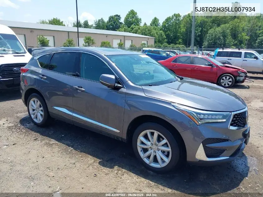 2020 Acura Rdx Standard VIN: 5J8TC2H35LL007934 Lot: 42597543