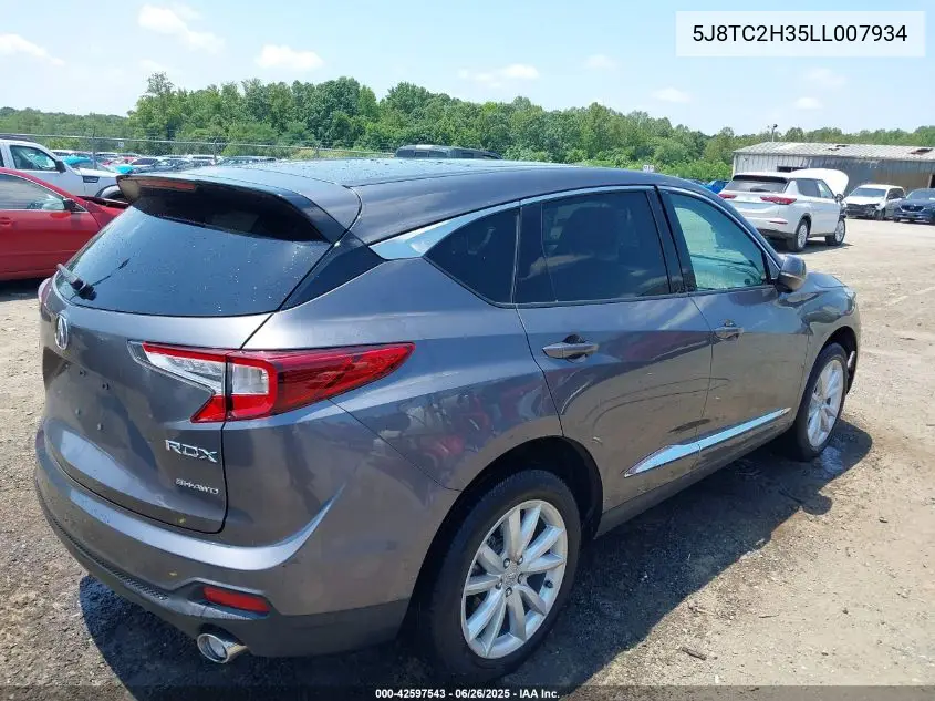 2020 Acura Rdx Standard VIN: 5J8TC2H35LL007934 Lot: 42597543