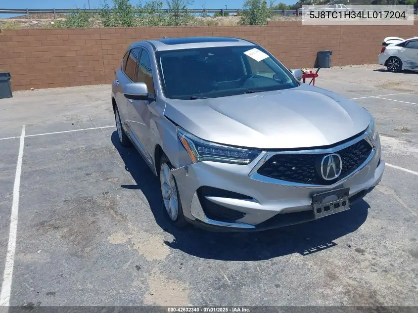 2020 Acura Rdx Standard VIN: 5J8TC1H34LL017204 Lot: 42632340