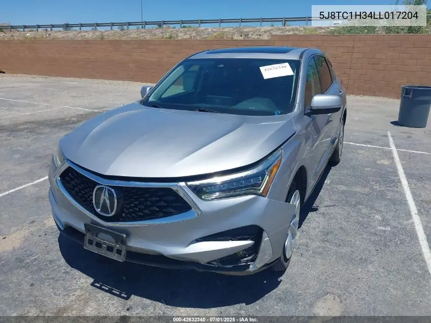 2020 Acura Rdx Standard VIN: 5J8TC1H34LL017204 Lot: 42632340