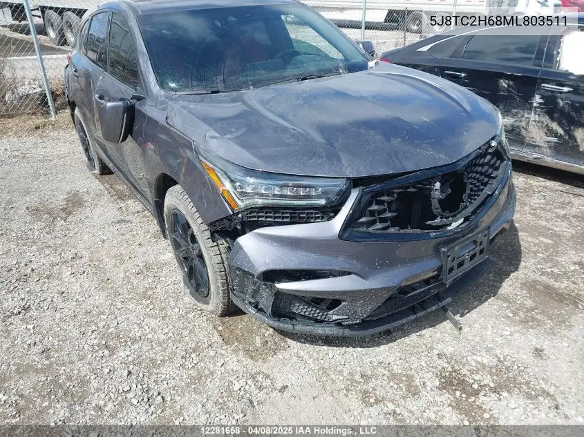 2021 Acura Rdx VIN: 5J8TC2H68ML803511 Lot: 12281658