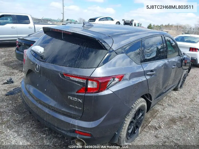 2021 Acura Rdx VIN: 5J8TC2H68ML803511 Lot: 12281658