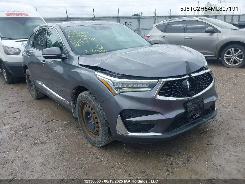 2021 Acura Rdx Technology VIN: 5J8TC2H54ML807191 Lot: 12338850
