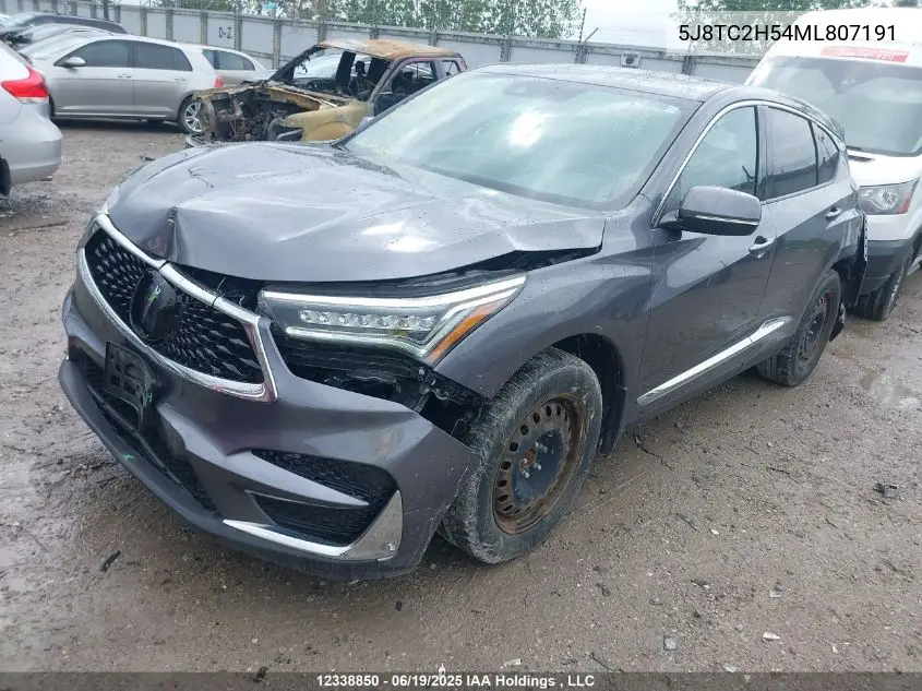 2021 Acura Rdx Technology VIN: 5J8TC2H54ML807191 Lot: 12338850